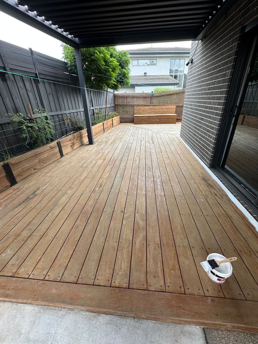 Timber deck stripping and surface preparation before coating